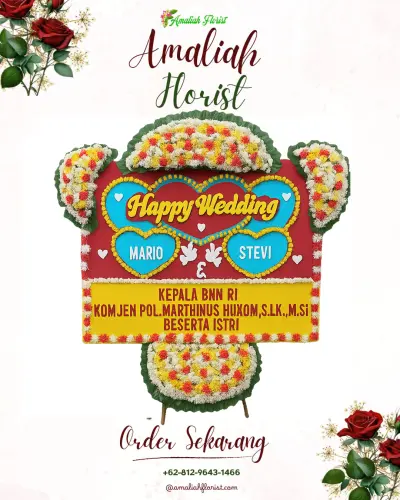 Karangan Papan Bunga Pernikahan di Ngawen